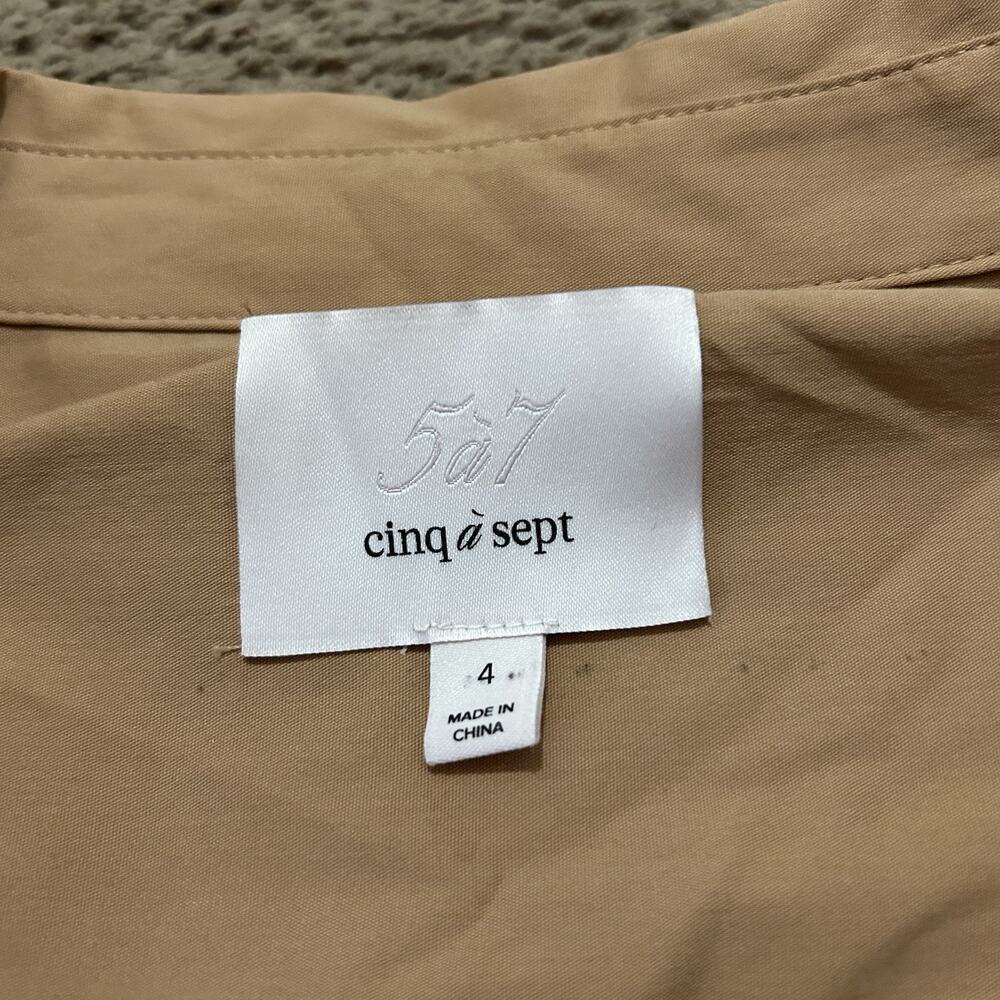 Cinq a Sept Monty Minidress Size 4 Brown Cotton Poplin Pockets Romantic Spring - Picture 6 of 7